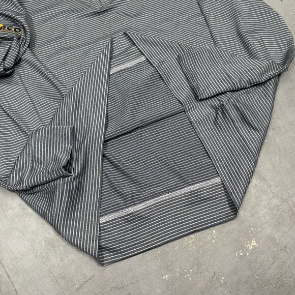 Black Clover Long Sleeve Golf Shirt 1/2 Zip Striped Blue Stretch Large - Picture 7 of 9